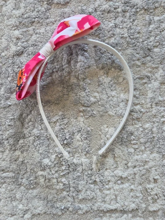 Janie and Jack Pink Floral Bow Headband