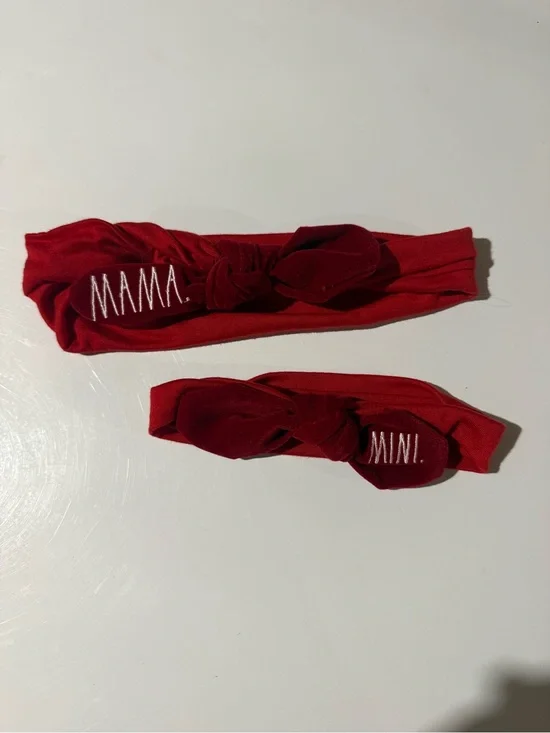 Rae Dunn Matching Red Mama and Mini Knot Headbands