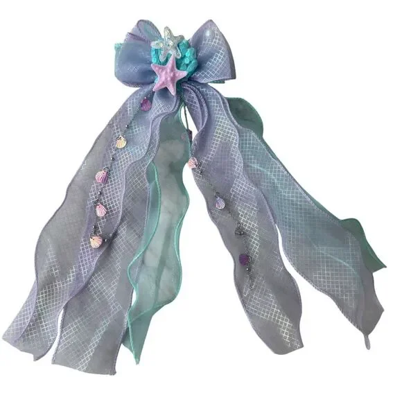 Seashell Starfish Mermaid Bow Hair clip girls