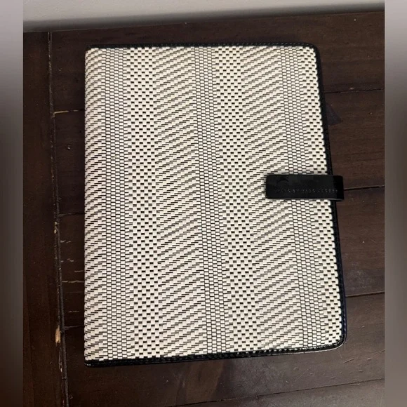 Marc by Marc Jacobs Woven iPad Tablet Folio Case Black Ivory
