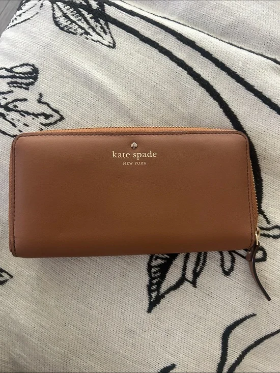 kate spade Brown Zip-Around Leather Wallet