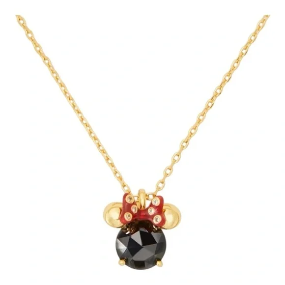 Kate Spade Gold and Black Minnie Mouse Necklace