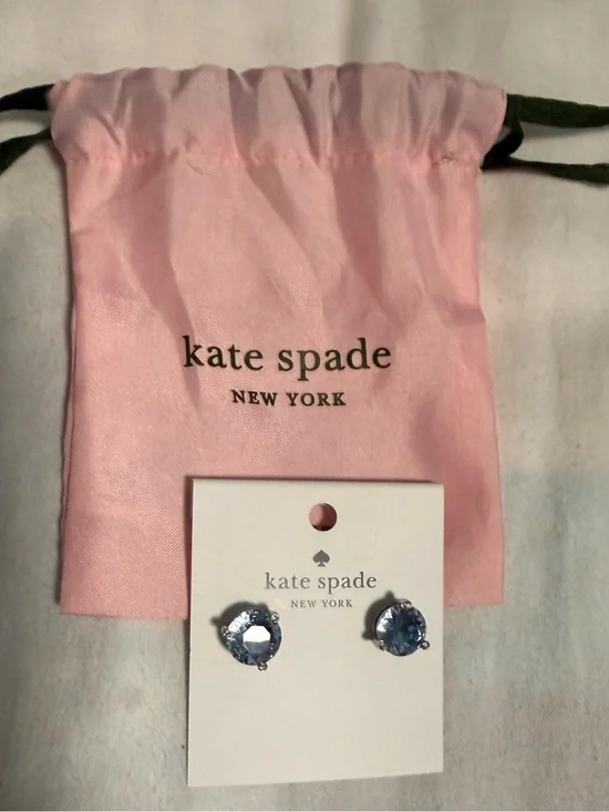 kate spade Light Blue Crystal Stud Earrings with with Dust Bag! NWT