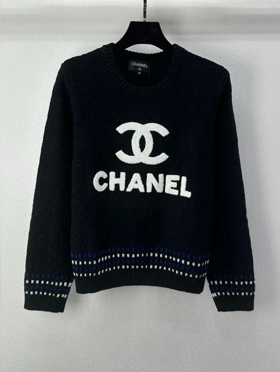 CHANEL Black Crewneck Sweater