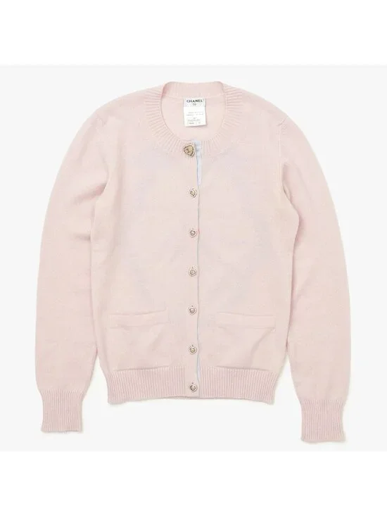 Chanel Cashmere Knit Cardigan Rhinestone Light Pink Light Blue Mint Green Pastel