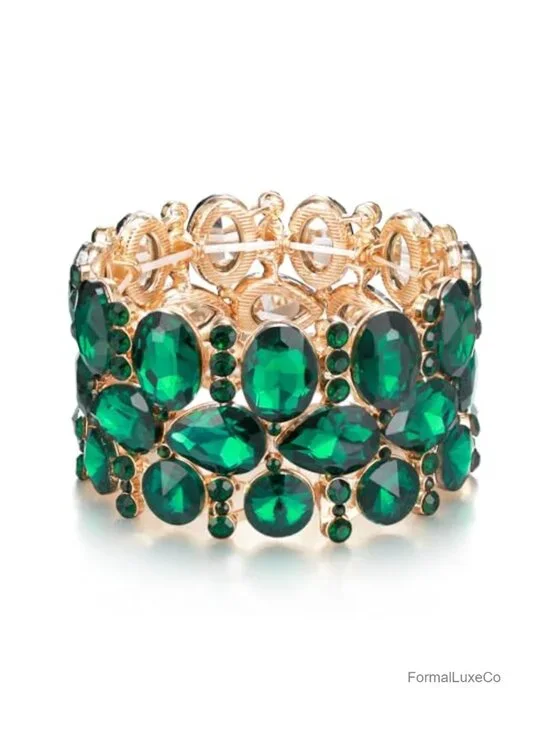 Marquise Rhinestone Stretch Bracelet Bridal Wedding Jewelry Alloy Crystal