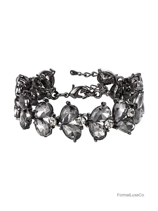 Wedding Bridal Crystal Teardrop Stretch Bracelet Women Party Prom Jewelry