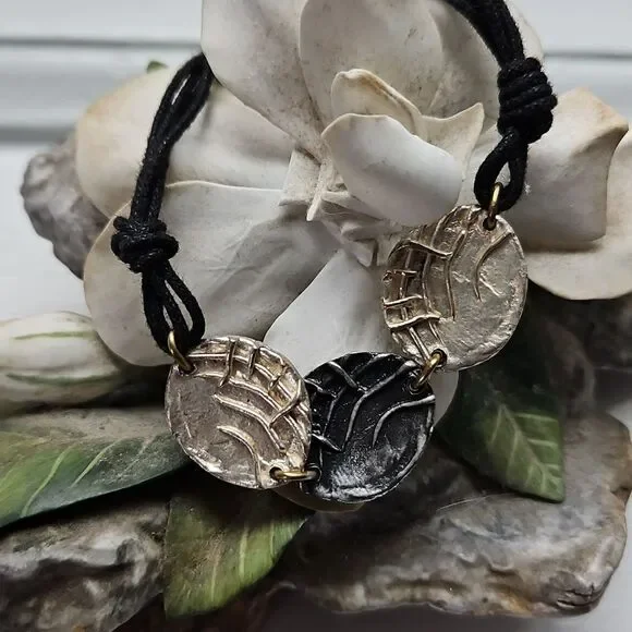 Vintage Artisan Silver and Copper Women's Bracelet