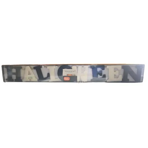 Toil & Trouble Halloween Banner 6' Long Knitted Garland New Black White Spooky