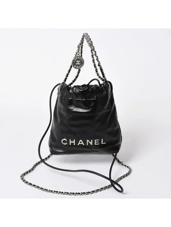 Chanel 22 Mini Bag 2-Way Stand Black Silver