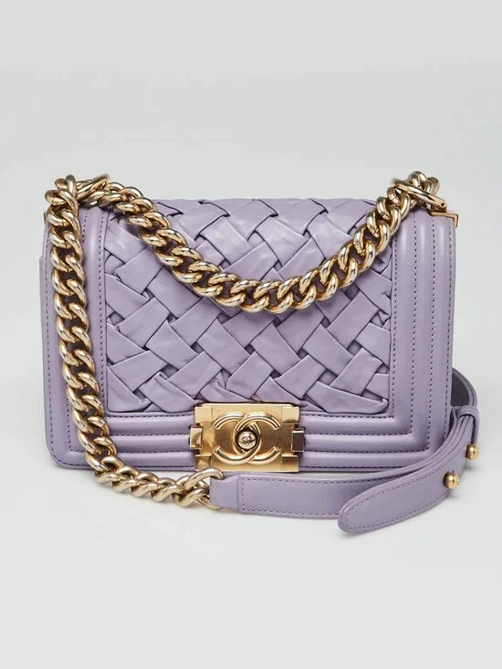 Chanel Purple Woven Lambskin Leather #235312C28B