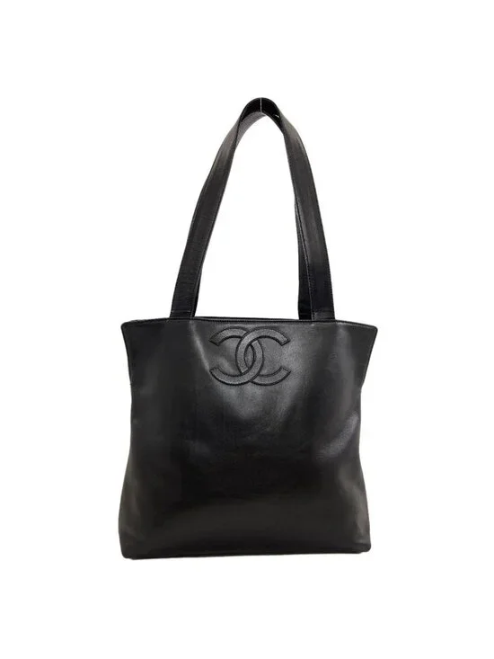 Chanel CC Logo Tote Bag Calfskin