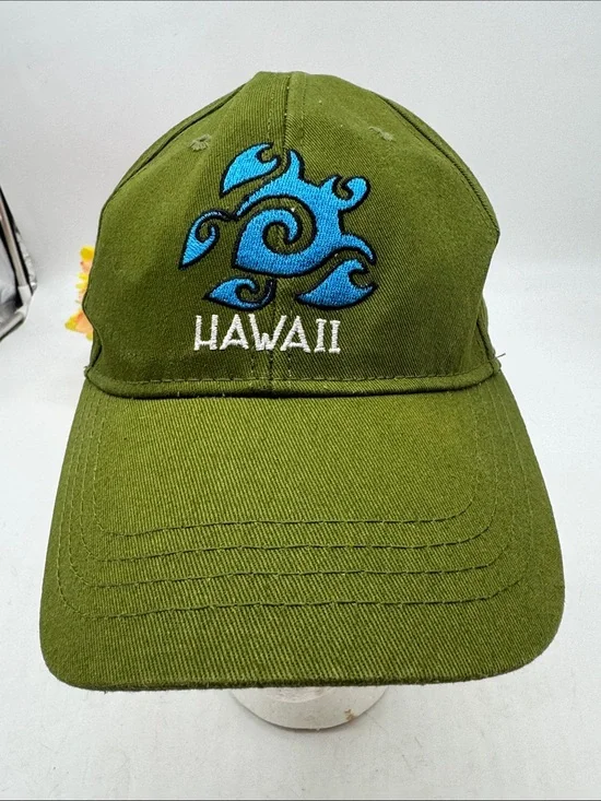 Hawiian Headwear Hawaii Embroidered Olive Green Baseball Cap
