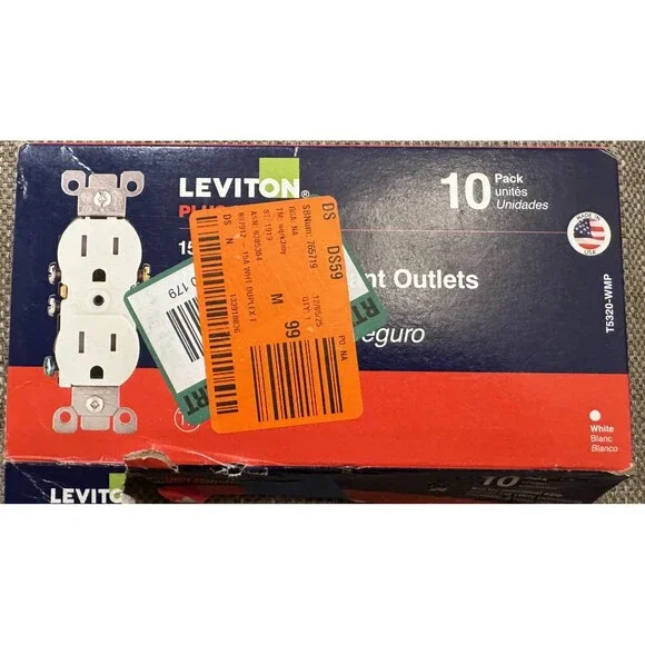Leviton 10 Pack white Tamper Resistanat Outlets 15A-125V