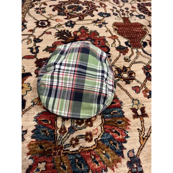 Janie and Jack Babies Blue and Green Plaid Newsboy Cap Size 12 to 24 Months
