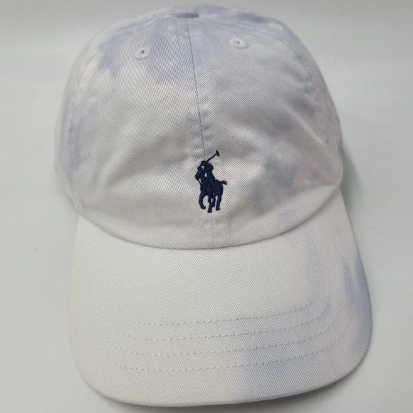 Youth Polo Ralph Lauren Hat Strapback White Blue Tie Dye Pony Logo Size 8-20 Boy