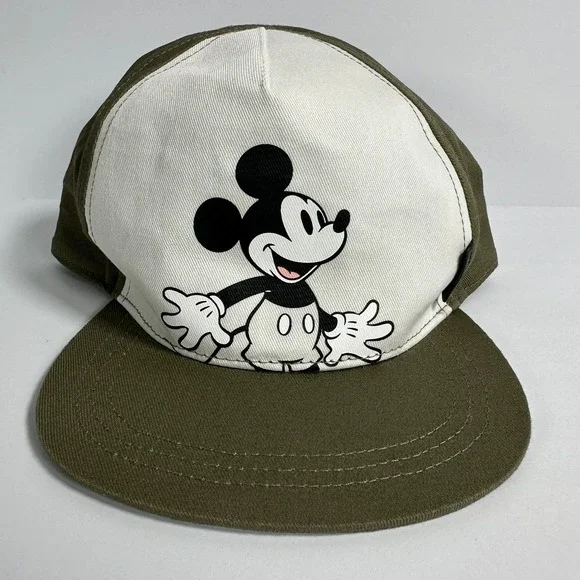 Disney Mickey Mouse H M Kids Baseball Cap Hat Green White Size 2 4T‎