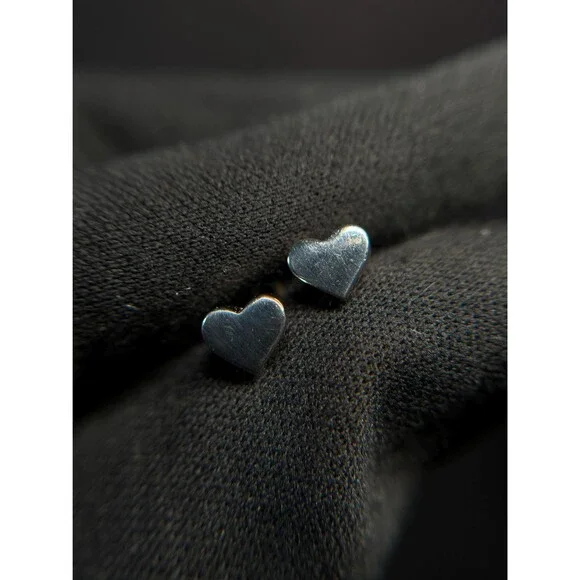 S925 Sterling Silver Heart Stud Earrings Petite Minimalist Hearts