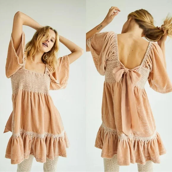 NEW Free People Easy To Love Mini Dress in Pink Rose - XS