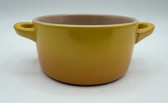 Le Creuset Stoneware Mini Round Cocotte Yellow Ombré 4