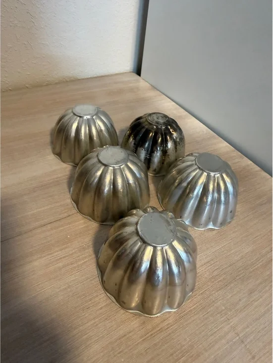 Set of 5 Vintage Aluminum Jelly Molds