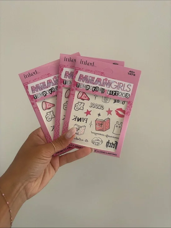 Mean Girls Pink Temporary Tattoos