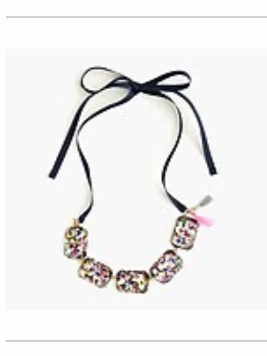 Crewcuts chunky glitter resin bead tie necklace