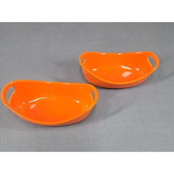 Rachael Ray 12 Ounce Oval Casserole Baking Dishes (set of 2) Stoneware Orange