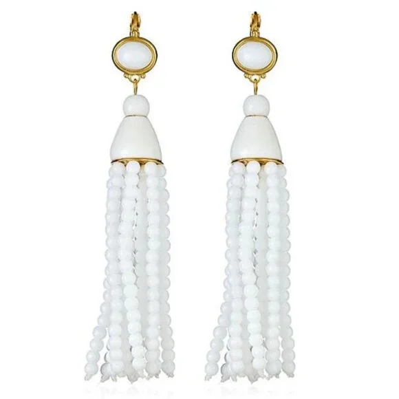 💕KENNETH JAY LANE💕 White Tassel Earrings ~ White NWT