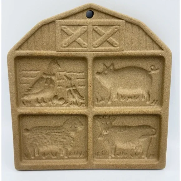 VTG Pampered Chef Farm Animal Cookie Mold‎ Wall Decor Farmhouse Cottagecore