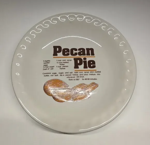 Mount Clemens Pottery Pecan Pie Recipe Dinner Plate 10