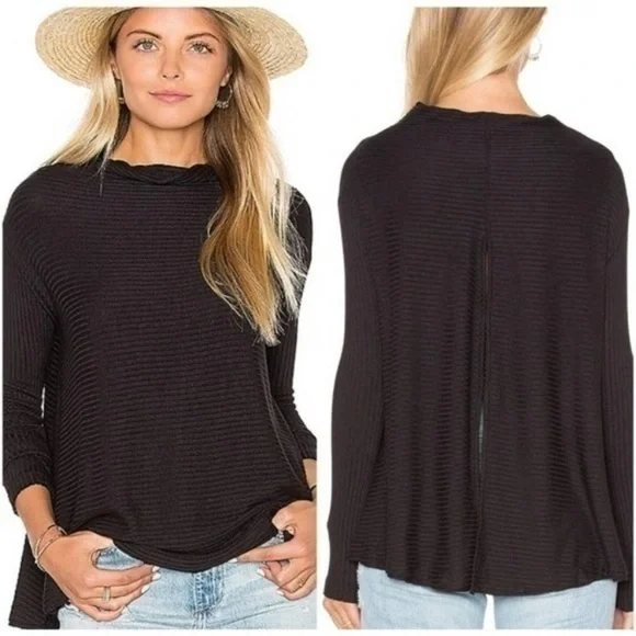 Free People lover rib split back pullover SIZE XS