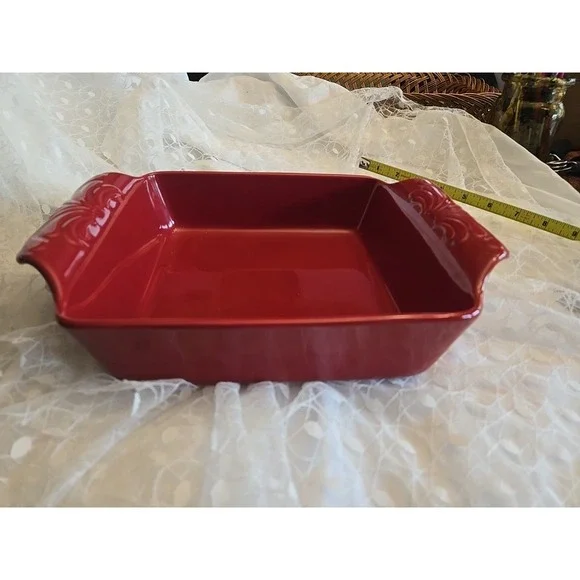 CHANTAL Red Ceramic  Baking Dish with Handles NWOT VINTAGE / DISCONTINUED