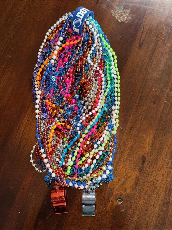 Beaded Necklaces football dog paw  Whistles costume dress up lots of colors