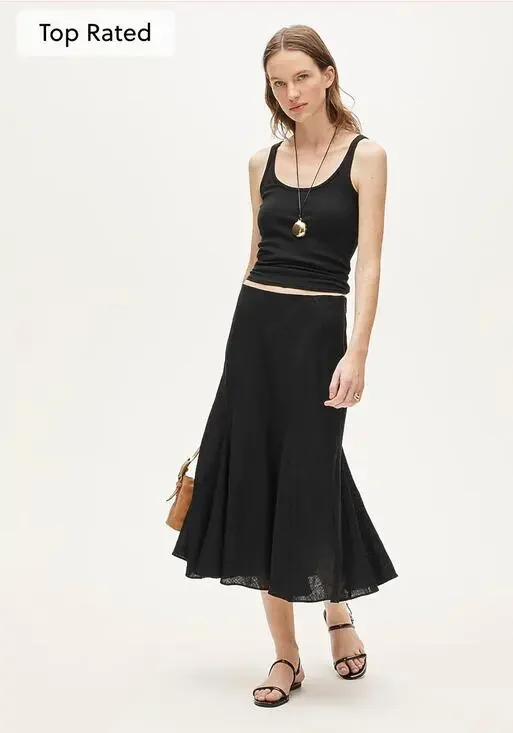 NWT J.Crew Gwyneth Flounce-hem Slip Skirt in Linen size XL