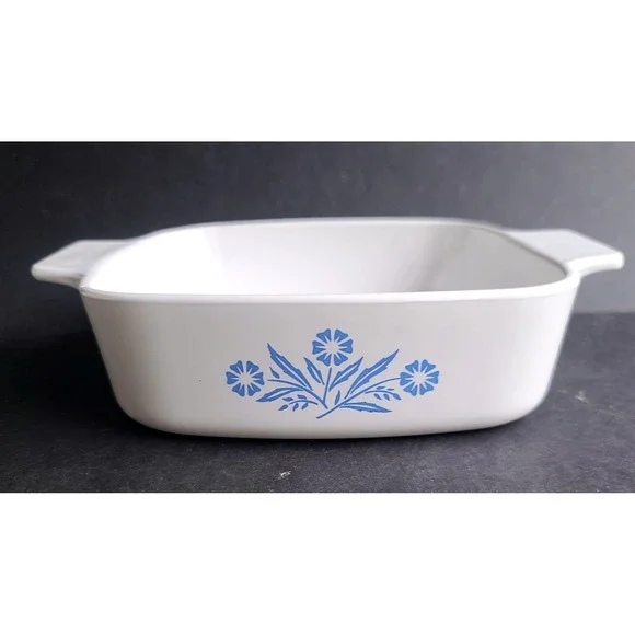 Corning Ware Blue Cornflower 1 Liter Casserole Dish Vintage 1970'S NO LID‎