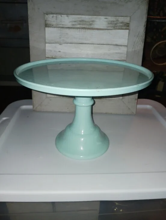 Mint Green Cake Stand Pedestal - Home Kitchen