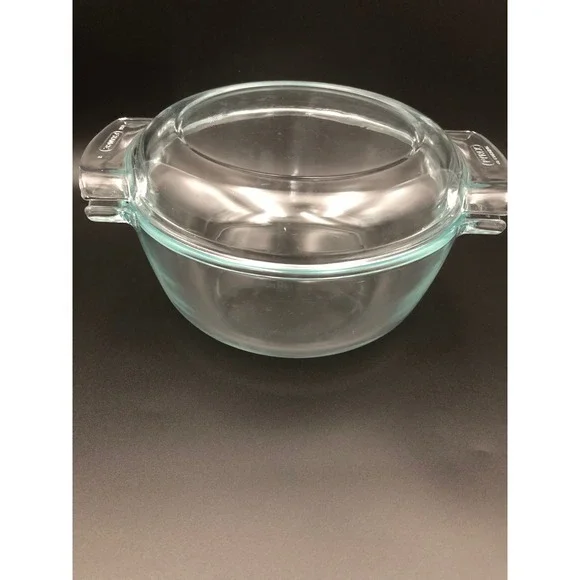 Vintage PYREX de Corning France 453 Clear Glass Casserole Dish Lid 1.5L MCM 70s