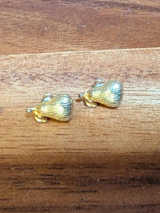 Gold Tone Pear Earrings - Women's Jewelry