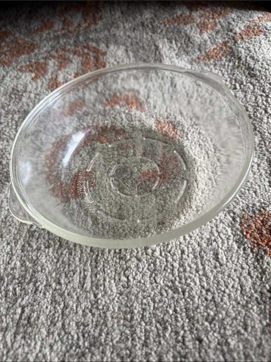 Vintage Glasbake 218 Etched 6-Inch Clear Round Casserole Dish (No Lid)