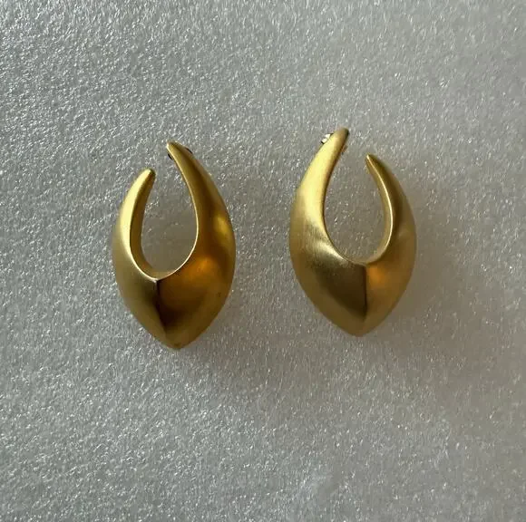 VTG Givenchy satin gold-tone open teardrop Pierced