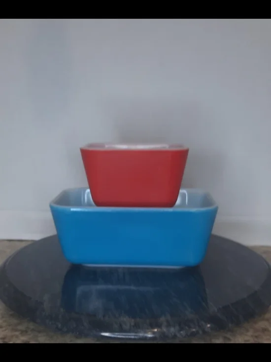 Pyrex Primary Red & Blue Refrigerator Dishes