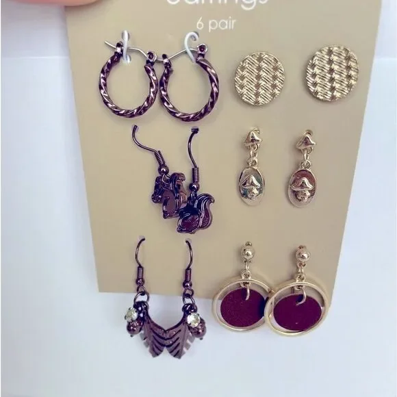 6 PAIR AUTUMN THEME EARRINGS‎