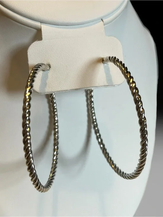 🍭5 for $20🍭 Silver Tone Spiral Hoop Stud Earrings CC X