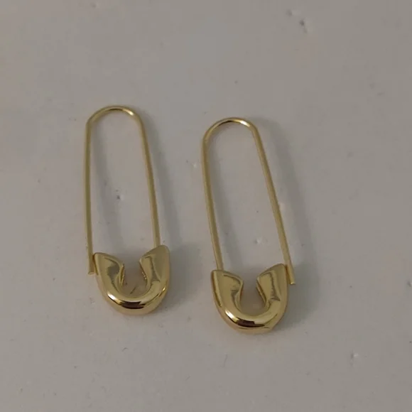 Sugarfix by Baublebar Gold Safety Pin Threaded Earrings Gold Tone