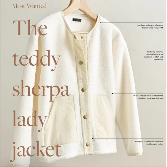 JCrew teddy sherpa lady jacket
