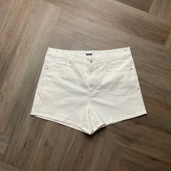 J.Crew High Rise Classic Cotton Denim Jean‎ Shorts Womens 32 White Preppy Boho
