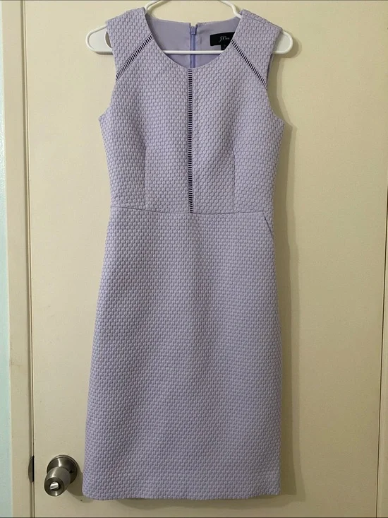J. Crew Lilac Textured Sleeveless Sheath Dress