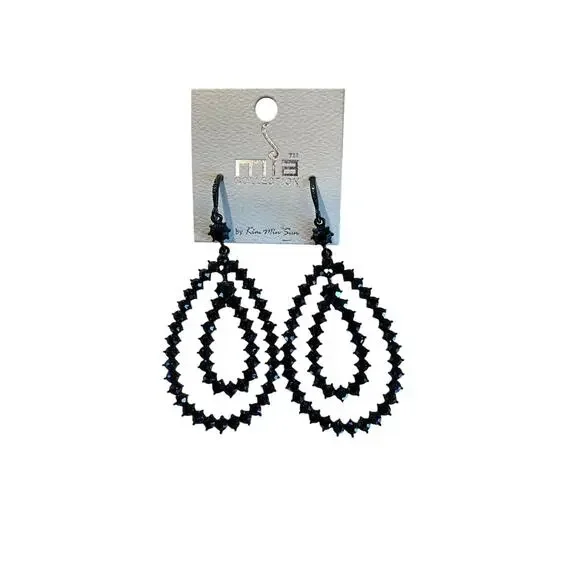 Mia Collection By Kim Min Sun Crystal Water Drop Dangle Earrings‎ Blue NWT