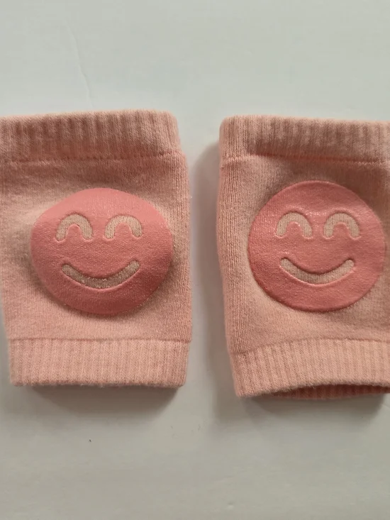 NWOT Amazon Pink Smiley Toddler Knee Pads - Non-Slip Play Protection